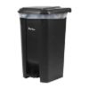 PLASTIC PRINCE 27 Gallon Step-On Trash Can/Container, Black Plastic Dustbin with Lid and Foot Pedal, Hands-Free Disposal1