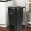 PLASTIC PRINCE 27 Gallon Step-On Trash Can/Container, Black Plastic Dustbin with Lid and Foot Pedal, Hands-Free Disposal6