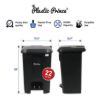 PLASTIC PRINCE 22 Gallon Step-On Trash Can/Container, Black Plastic Dustbin with Lid and Foot Pedal, Hands-Free Disposal2