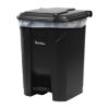 PLASTIC PRINCE 14 Gallon Step-On Trash Can/Container, Black Plastic Dustbin with Lid and Foot Pedal, Hands-Free Disposal1