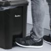 PLASTIC PRINCE 14 Gallon Step-On Trash Can/Container, Black Plastic Dustbin with Lid and Foot Pedal, Hands-Free Disposal4