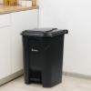 PLASTIC PRINCE 14 Gallon Step-On Trash Can/Container, Black Plastic Dustbin with Lid and Foot Pedal, Hands-Free Disposal5