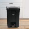 PLASTIC PRINCE 14 Gallon Step-On Trash Can/Container, Black Plastic Dustbin with Lid and Foot Pedal, Hands-Free Disposal6
