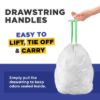 PLASTIC PRINCE 30 Gallon Trash Bags Drawstring White Garbage Bags 30 gallon 30" x 33" Trash Can Liners 1 Mil, Pack of 1504