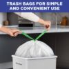 PLASTIC PRINCE 30 Gallon Trash Bags Drawstring White Garbage Bags 30 gallon 30" x 33" Trash Can Liners 1 Mil, Pack of 1505