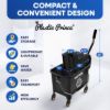 PLASTIC PRINCE Mop Bucket with Wringer on Wheels, Small Dual Chamber Industrial Mop Bucket Separate Dirty Water, Perfect for Business Household, 20 Quart Black3