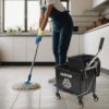 PLASTIC PRINCE Mop Bucket with Wringer on Wheels, Small Dual Chamber Industrial Mop Bucket Separate Dirty Water, Perfect for Business Household, 20 Quart Black7