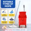 PLASTIC PRINCE Mop Bucket with Wringer on Wheels, Small Dual Chamber Industrial Mop Bucket Separate Dirty Water, Perfect for Business Household, 20 Quart Red2