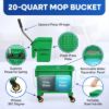 PLASTIC PRINCE Mop Bucket with Wringer on Wheels, Small Dual Chamber Industrial Mop Bucket Separate Dirty Water, Perfect for Business Household, 20 Quart Green4