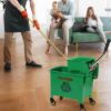 PLASTIC PRINCE Mop Bucket with Wringer on Wheels, Small Dual Chamber Industrial Mop Bucket Separate Dirty Water, Perfect for Business Household, 20 Quart Green8