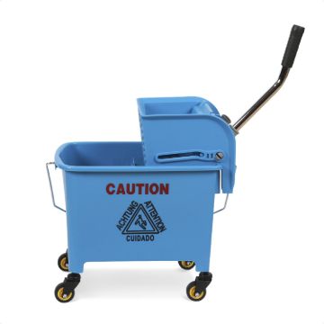 PLASTIC PRINCE Mop Bucket with Wringer on Wheels, Small Dual Chamber Industrial Mop Bucket Separate Dirty Water, Perfect for Business Household, 20 Quart Blue1