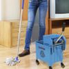 PLASTIC PRINCE Mop Bucket with Wringer on Wheels, Small Dual Chamber Industrial Mop Bucket Separate Dirty Water, Perfect for Business Household, 20 Quart Blue8
