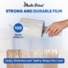 12 Pack of 5" Plastic Wrap Clear Packing Tape with Dispenser for Moving Boxes Shipping Tape Refills Shrink Wrap Stretch Film with Handles 1000' Roll 100 Gauge Thick 500% Stretch Ability4