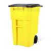 PLASTIC PRINCE 50 Gallon Trash Can, Yellow Outdoor Garbage Can, Large Outside Trash Bin, Rolling Commercial Container Outdoor Trash Can with Lid and Wheels for Back of House, Office, Warehouse, Garage1