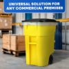 PLASTIC PRINCE 50 Gallon Trash Can, Yellow Outdoor Garbage Can, Large Outside Trash Bin, Rolling Commercial Container Outdoor Trash Can with Lid and Wheels for Back of House, Office, Warehouse, Garage9