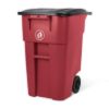 PLASTIC PRINCE 50 Gallon Wheeled Outdoor Garbage Can with Lid, Red, Large Rolling Trash Bin for Home, Office, Garage1