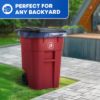 PLASTIC PRINCE 50 Gallon Wheeled Outdoor Garbage Can with Lid, Red, Large Rolling Trash Bin for Home, Office, Garage9
