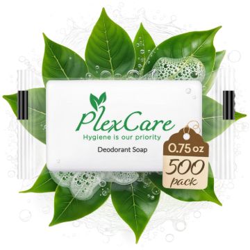 PLEXCARE (500 Pack) Pleasant Scent 0.75 oz Bar Soap, Hotel Travel Size, Individually Wrapped, Bulk Amenities and Toiletries for Hospitality1
