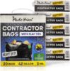 Plastic Prince 32'' x 45'' 42 Gallon 3Mil Black Contractor Bags with Flap Ties, 20/Case1