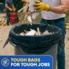 Plastic Prince 32'' x 45'' 42 Gallon 3Mil Black Contractor Bags with Flap Ties, 20/Case2