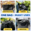 Plastic Prince 32'' x 45'' 42 Gallon 3Mil Black Contractor Bags with Flap Ties, 20/Case5