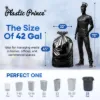 Plastic Prince 32'' x 45'' 42 Gallon 3Mil Black Contractor Bags with Flap Ties, 20/Case7