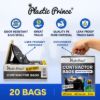 Plastic Prince 32'' x 45'' 42 Gallon 3Mil Black Contractor Bags with Flap Ties, 20/Case8