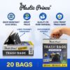 Plastic Prince 43'' x 49'' 65 Gallon 2Mil Black Trash Bags with Flap Ties, 20/Box, 120/Case8