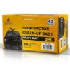 Plastic Prince 32" x 46" 42 Gallon 3Mil Black Contractor Bags, 20/Case, Industry Standard3