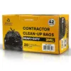 Plastic Prince 32" x 46" 42 Gallon 3Mil Black Contractor Bags, 20/Case, Industry Standard3