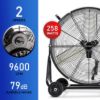 Plexon 24" Floor Fan Heavy Duty Industrial Metal Electric High Velocity Drum Fan 2-Speed 6700 CFM for Shops Warehouse Workshop Garage Barn Patio, Black3