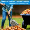 Plexon Metal Scoop Shovel 15" Blade - Aluminium Steel Snow Shovel for Driveway - Heavy Duty Snow Shovel for Car - Fiberglass Handle & Plastic D-Grip - Outdoor Garden Yard, 48" Length5