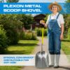 Plexon Metal Scoop Shovel 15" Blade - Aluminium Steel Snow Shovel for Driveway - Heavy Duty Snow Shovel for Car - Fiberglass Handle & Plastic D-Grip - Outdoor Garden Yard, 48" Length8