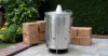  Plexon Metal Compost Bin Outdoor Burn Bin - Galvanized Trash Can with Lid Chimney and Vent Holes - Trash Burning Container Composter Incinerator for Garbage, 20 Gallon (Chimney Lid and Vent Holes)7