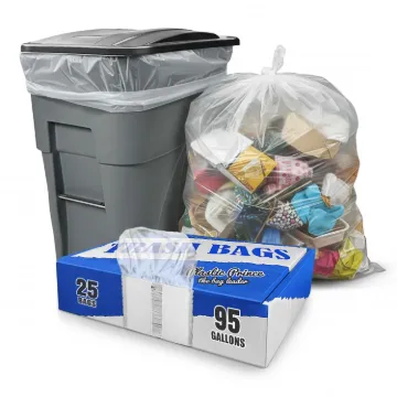 61'' x 68'' 95 Gallon 2 Mil Clear Trash Bags (25 Pack)