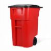 PLASTIC PRINCE 50 Gallon Wheeled Outdoor Garbage Can with Lid, Red, Large Rolling Trash Bin for Home, Office, Garage1