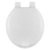 17" White Round Soft Toilet Seat with Wooden core & PVC vinyl, Plastic Soft close & Quick Release