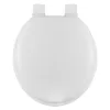17" White Round Soft Toilet Seat with Wooden core & PVC vinyl, Plastic Soft close & Quick Release