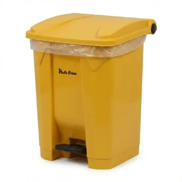 14-Gallon Step-On Indoor Trash Can, Yellow