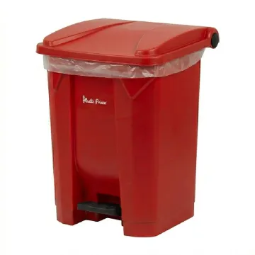 14-Gallon Step-On Indoor Trash Can, Red