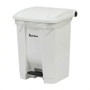 14-Gallon Step-On Indoor Trash Can, White