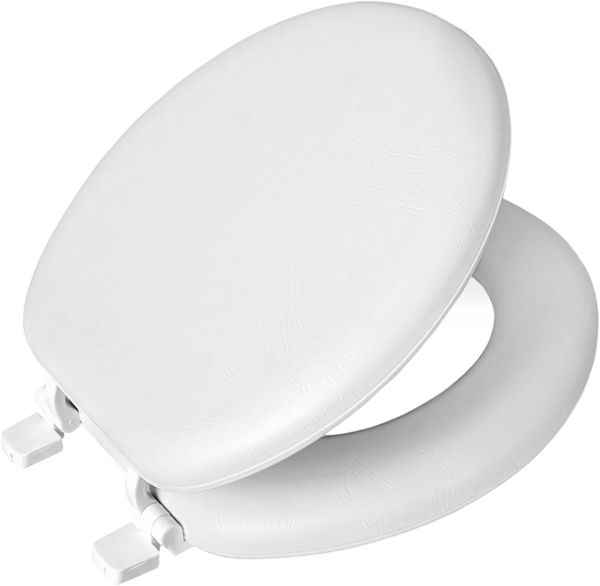Picture of 17'' White Round Soft Toilet Seat with Wood core & PVC vinyl