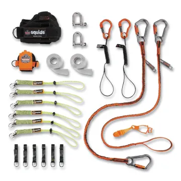 Squids 3186 Iron + Steel Worker Tool Tethering Kit, Asstd Max Work Capacities, Lengths and Colors, S