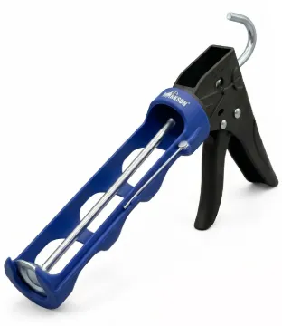 Professional Plastic caulking gun, Dripless swivel body, ratchet rod, spout cutter, unblock pin
